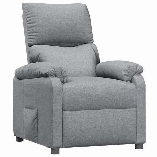 vidaXL Polohovací křeslo světle šedé textil