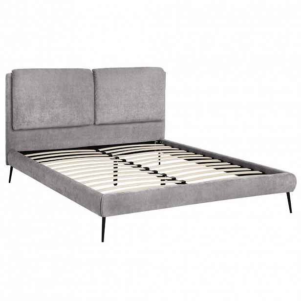 Beautysofa ČALOUNĚNÁ POSTEL Nuit, dvoulůžko 160x200 cm bez matrace, žinylková látka, šedá