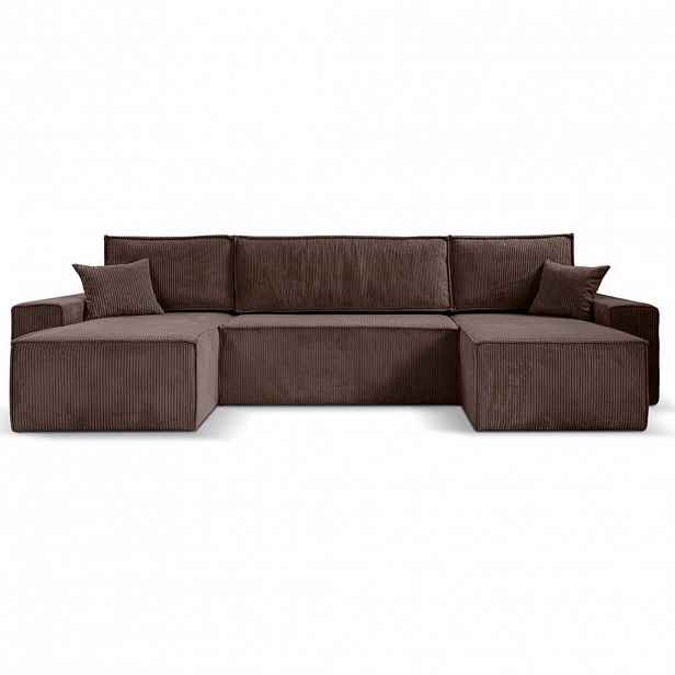 Beautysofa SEDACÍ SOUPRAVA Hektor U s funkcí spaní, hnědá