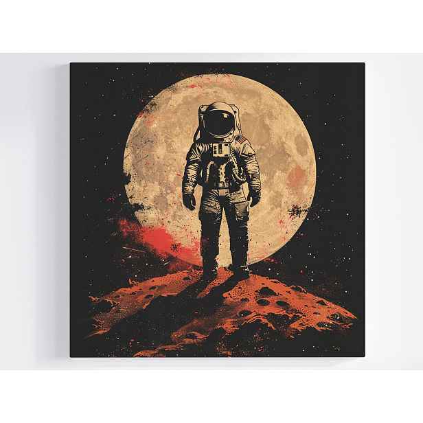 Obraz Na Plátně Canvas Astronauta Vesmír Měsíc Retro Vintage 50x50