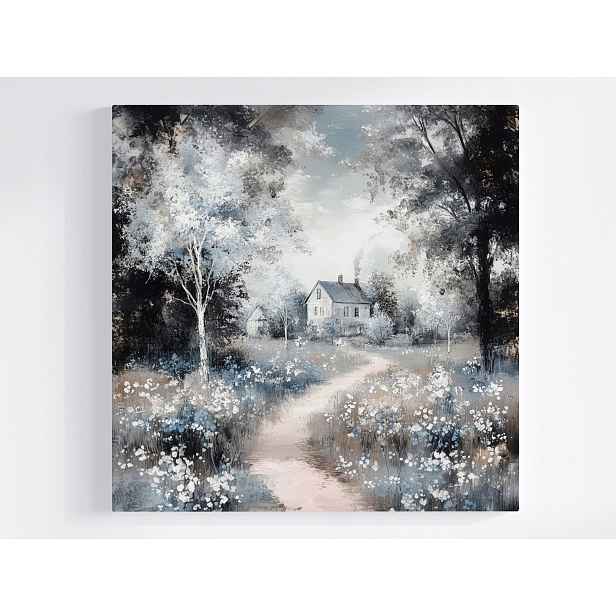 Obraz Na Plátně Canvas Venkovský Dům Louka Zahrada Cottage Vintage 50x50