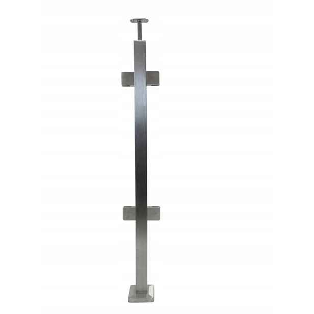 Středový Sloupek Profil 40x40 MM x 960 MM, 4 Držáky Skla Nerezové
