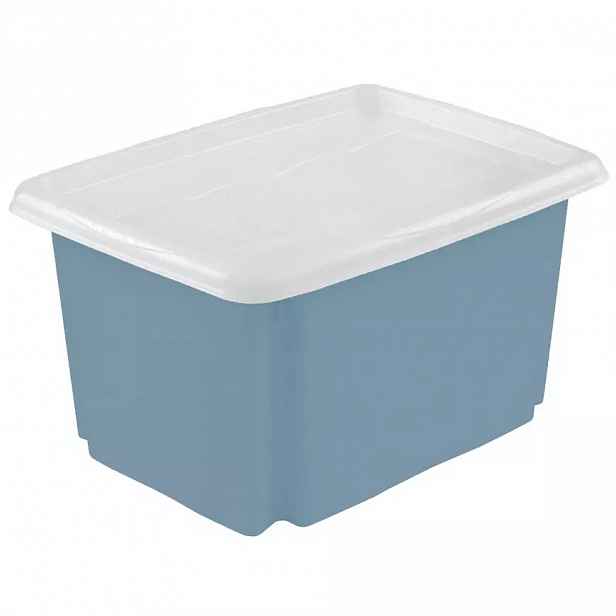 Úložný box s víkem modrý 45x35x27 30 l