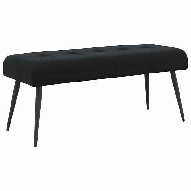 vidaXL Lavice s knoflíkovým prošíváním Černá 110 x 40 x 46 cm Samet