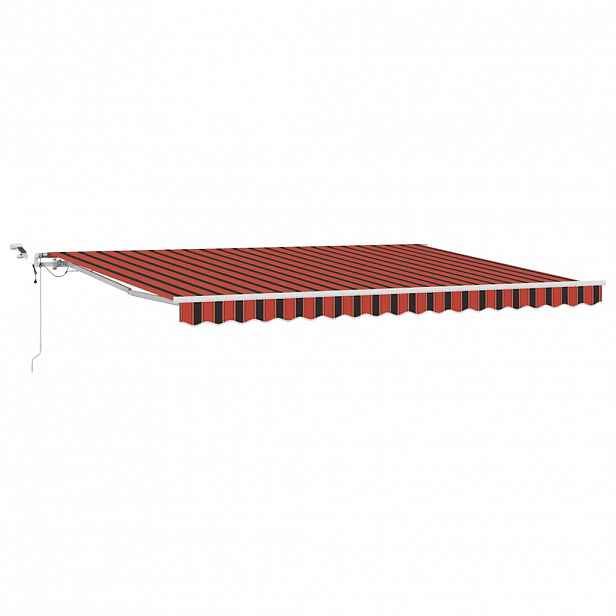 vidaXL Stahovací markýza Oranžová a hnědá 450 × 350 cm Polyester