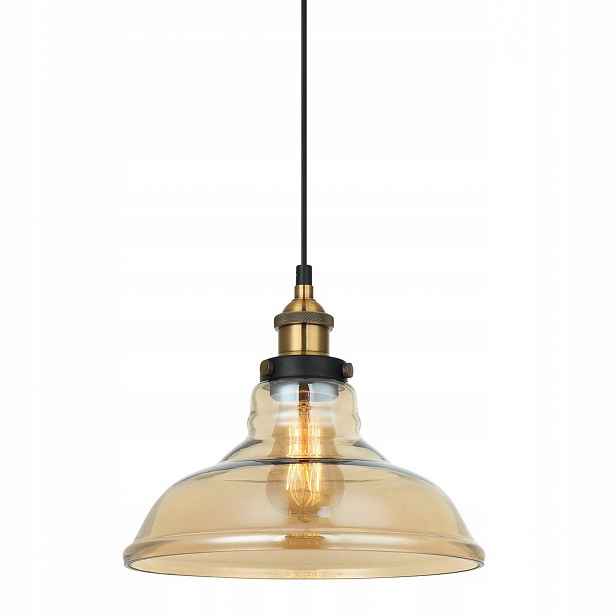 Závěsná lampa Zwis Lustr Stropní Svítidlo Hubert Černá Jantarová E27 Italux
