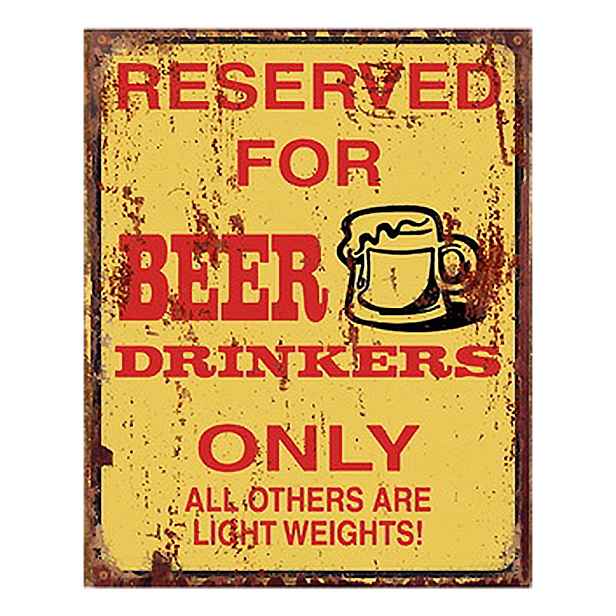 Žlutá nástěnná kovová cedule Beer - 20*1*25 cm Clayre & Eef