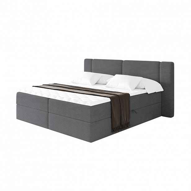 ALTDECOR POSTEL boxspring s matrací H3 - EVON - 160x200 cm Tmavě šedá