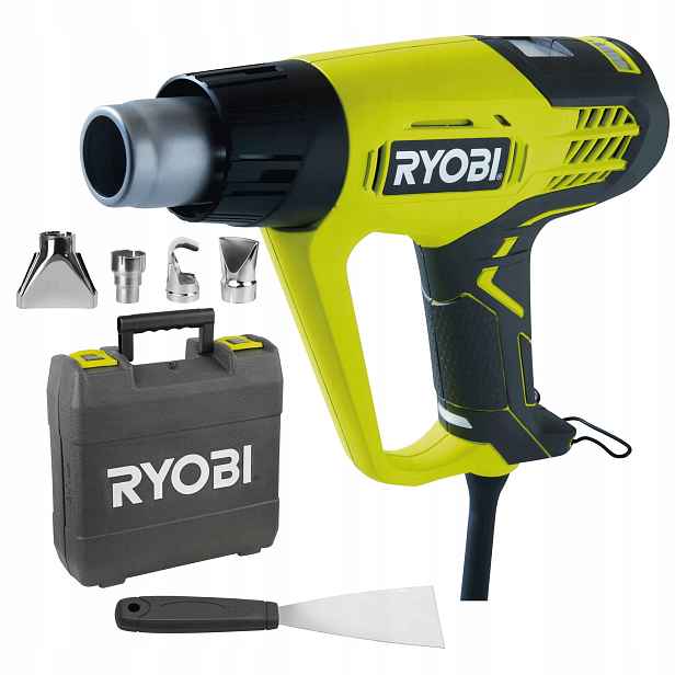 Ryobi Elektrická Síťová Horkovzdušná Pistole 2000 W Kufr 2 Režimy EHG2020LCD
