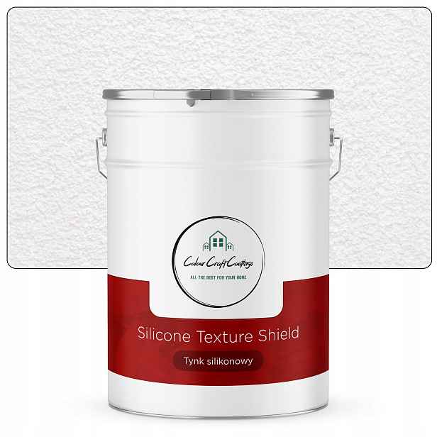 Silikonová omítka bílá – teplý odstín, 25 kg, zrnitost 2,0 mm, struktura „kůra“ (baránek) – fasádní
