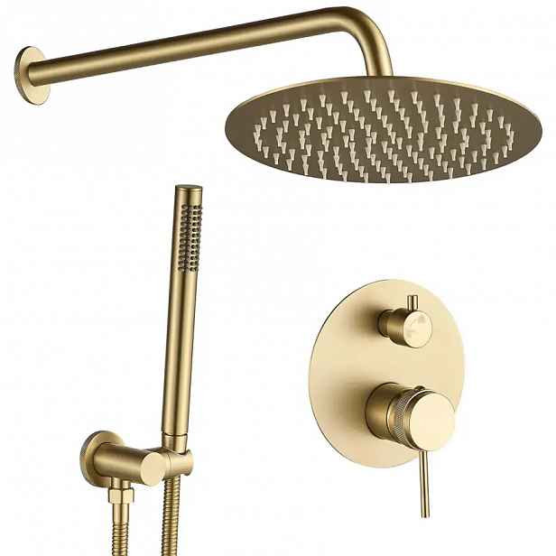 Sprchový set podomítkový Rea Lungo Grip kartáčované zlato + BOX