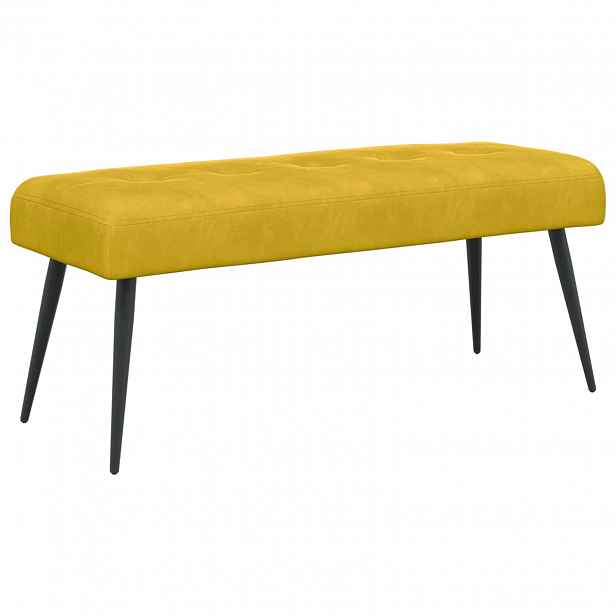 vidaXL Lavice s knoflíkovým prošíváním Žlutá 110 x 40 x 46 cm Samet