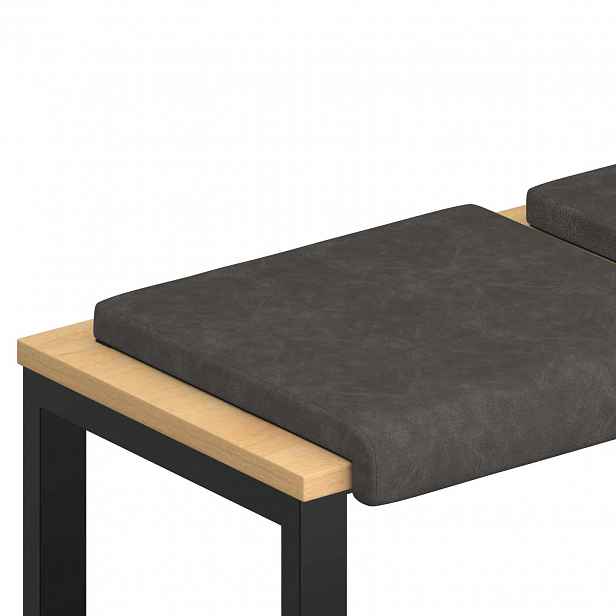 vidaXL Polštář na lavici 2 ks Umělá kůže Černá Hloubka 35 cm