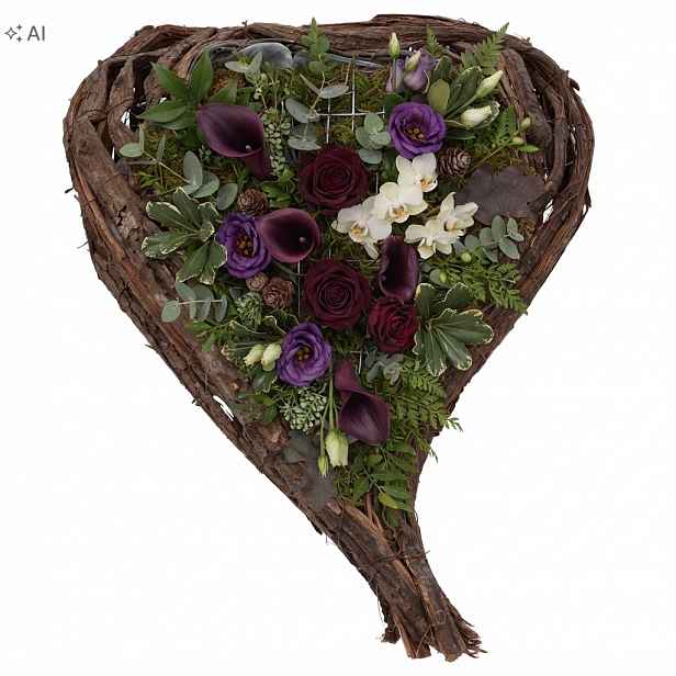 Zlatá obal na květináč z kůry ve tvaru srdce, náhrobní ozdoba na hřbitov, 60 cm