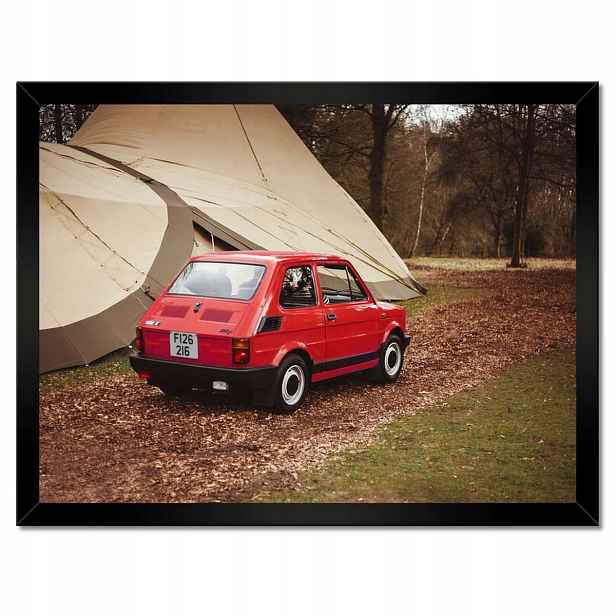 Plakáty v rámu 40x30 Červený malý Fiat 126p