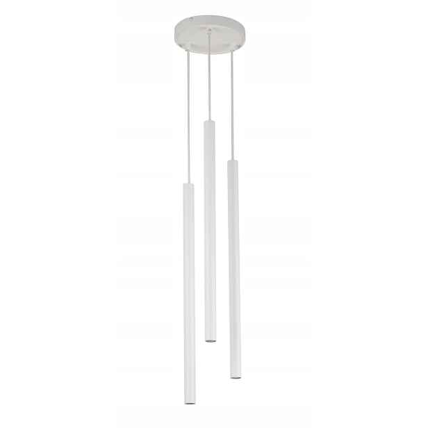 Moderní dekorativní závěsná lampa trojitá kulatá bílá nad stůl Sigma
