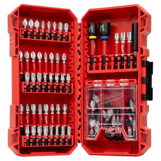 Sada úderových bitů Milwaukee 70 ks Torx Hex Ph Pz Shockwave Impact