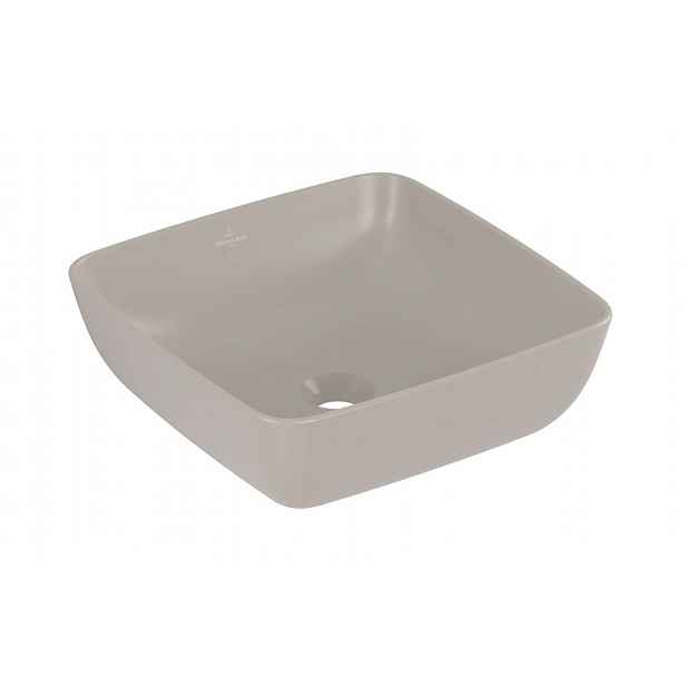 Villeroy & Boch Artis - Umyvadlo na desku 41x41 cm, bez přepadu, bez otvoru pro baterii, CeramicPlus, Almond 417841AM