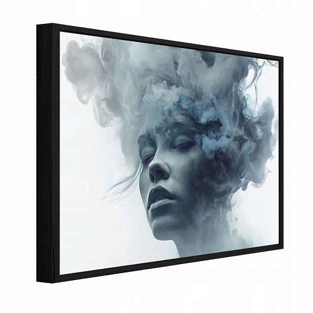 Wallarena ZARÁMOVANÝ obraz ženy abstraktní modrá 100x70 cm