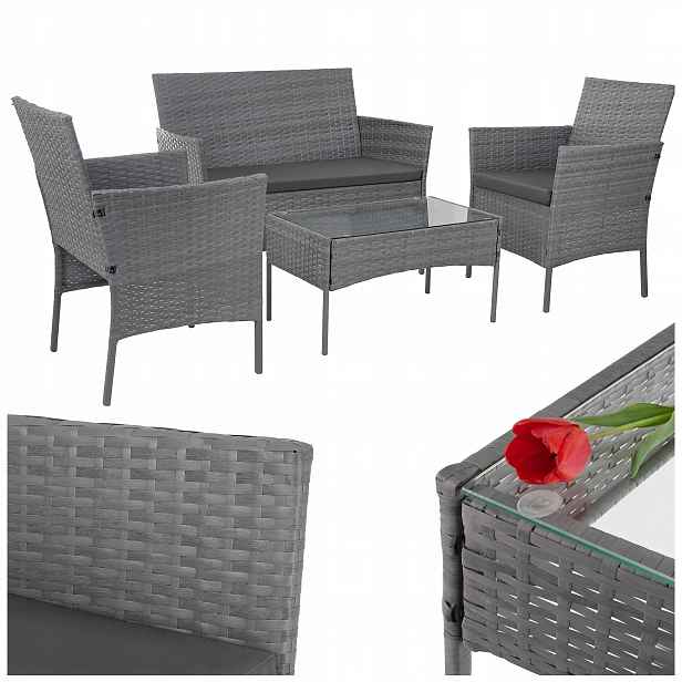 Zahradní nábytek Sada zahradního nábytku Technorattan na terasu Stolek Sofa