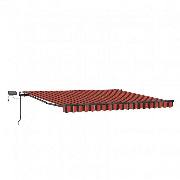 vidaXL Stahovací markýza oranžová a hnědá 450 × 350 cm Látka a hliník