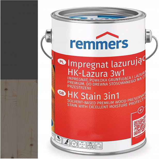 Remmers HK-Lasur Ochranná lazura na dřevo Ral 9005 Černá Hluboká 20L