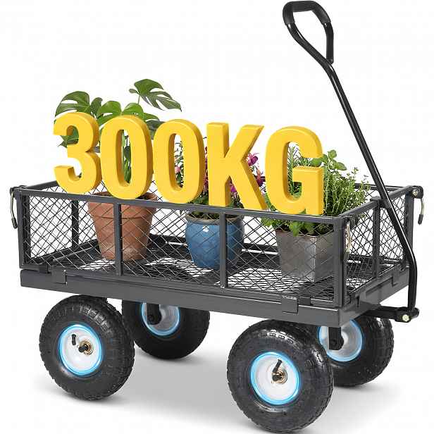 TEMU Originální Zahradní Vůz a Boller Vůz pro Těžké Zatížení, Nosnost 500 kg/300 kg, 3v1 Přeměnitelný Vozík a Platforemní Vozík, Patentovaná