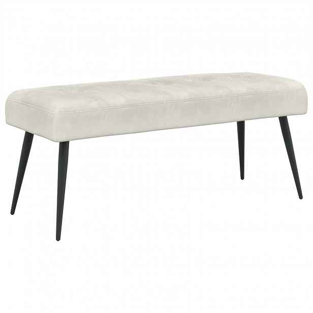 vidaXL Lavice s knoflíkovým prošíváním Krémová 110 x 40 x 46 cm Samet