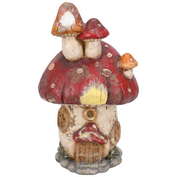 Béžová antik dekorace figurka domek houba muchomůrka - 30*27*50 cm Clayre & Eef