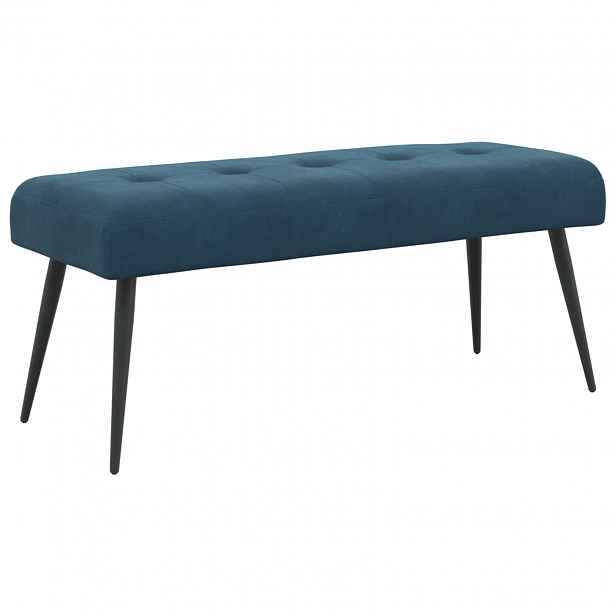 vidaXL Lavice s knoflíkovým prošíváním Modrá 110 x 40 x 46 cm Samet