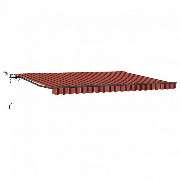 vidaXL Stahovací markýza oranžová a hnědá 450 × 350 cm Polyester