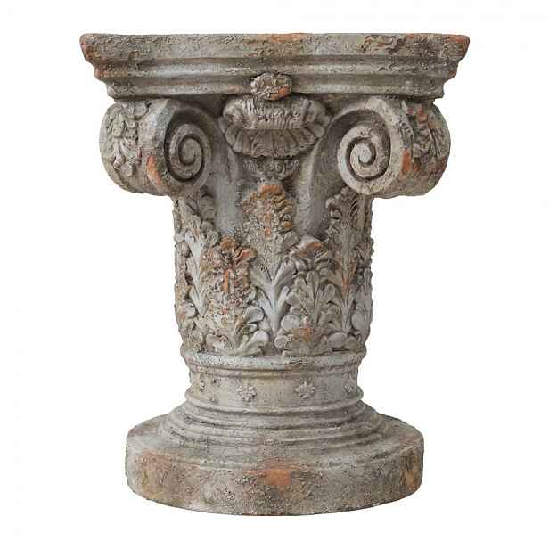 Béžový antik dekorační stolek / sloup na květiny - 38*38*48 cm Clayre & Eef