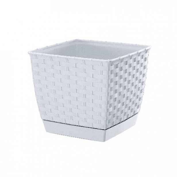 Květináč Prosperplast Ratolla square 25 x 25 x 22 cm bílý