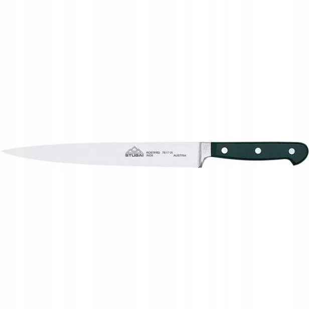 Nůž kuchyňský kovaný úzký černý čepel 26 cm kovaný Stubai