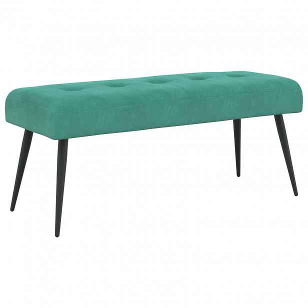 vidaXL Lavice s knoflíkovým prošíváním Tyrkysová 110 x 40 x 46 cm