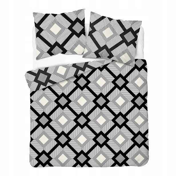 Povlečení 220x200 Geometrická mozaika v odstínech šedé