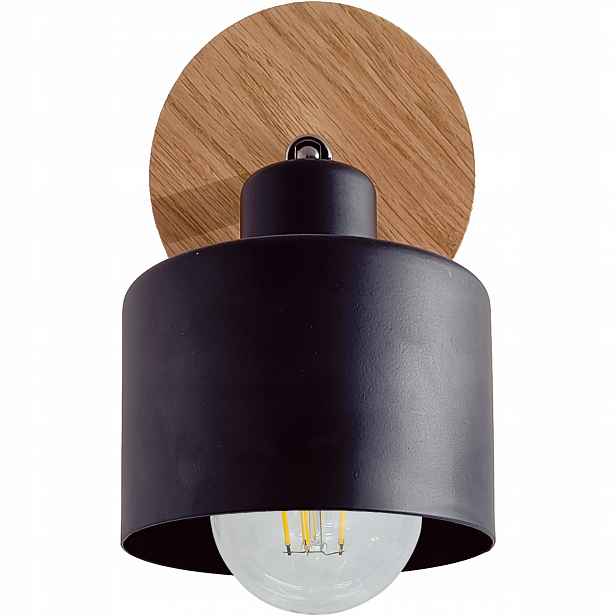 Nástěnná lampa Diana loft dřevěná Dub 1x stínidlo Stylová