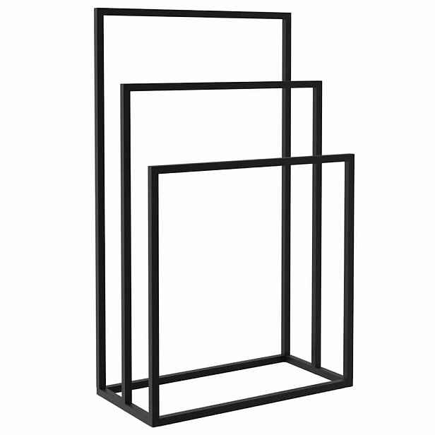 vidaXL Volně stojící stojan na ručníky černý 48 x 24 x 79 cm železo