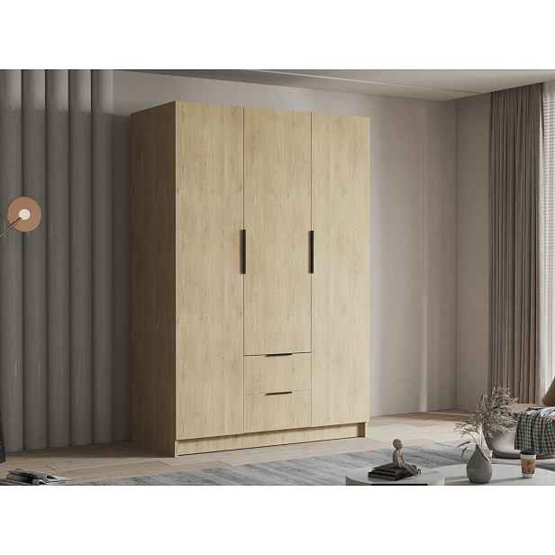 Vysoká šatní skříň 150 cm MARILA - dub cremona / černá