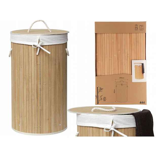 Bambusový Koš Na Prádlo do koupelny, ložnice, prádelna Boho, skládací