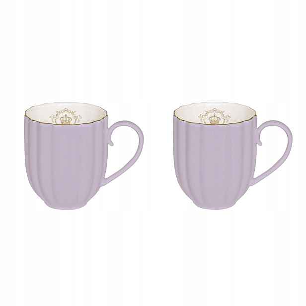 Porcelánové Hrnky Royal Collection Lilac se zlatou korunkou Hrnek x 2 ks