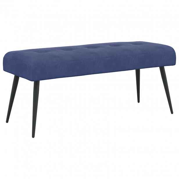 vidaXL Lavice s knoflíkovým prošíváním Policová modrá 110 x 40 x 46 cm