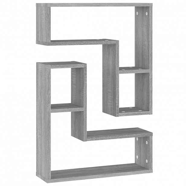 vidaXL Nástěnné police 2 ks šedé sonoma 50x15x50 cm kompozitní dřevo