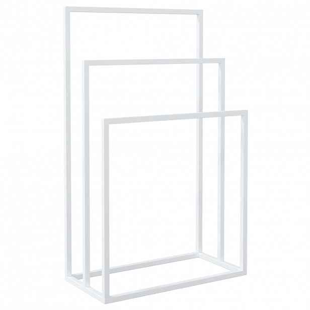 vidaXL Volně stojící stojan na ručníky bílý 48 x 24 x 79 cm železo