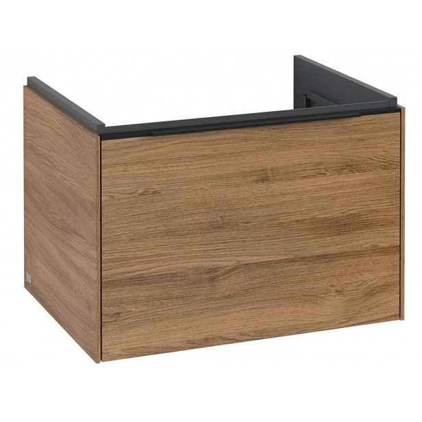 Villeroy & Boch - Umyvadlová skříňka, 62x43x48 cm, 1 zásuvka, Oak Kansas/černá C57501RH