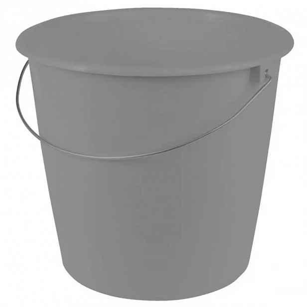 Kbelík s kovovou rukojetí 10 l šedý 28,5x26