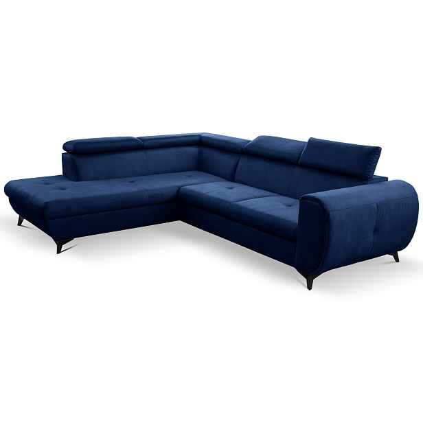 Laski Rozkládací rohová sedací souprava Mona Pik 260 cm Letto 79 tmavě modrá levá