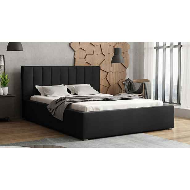 Manželská postel s úložným prostorem a roštem 160x200 TARNEWITZ 2 - černá