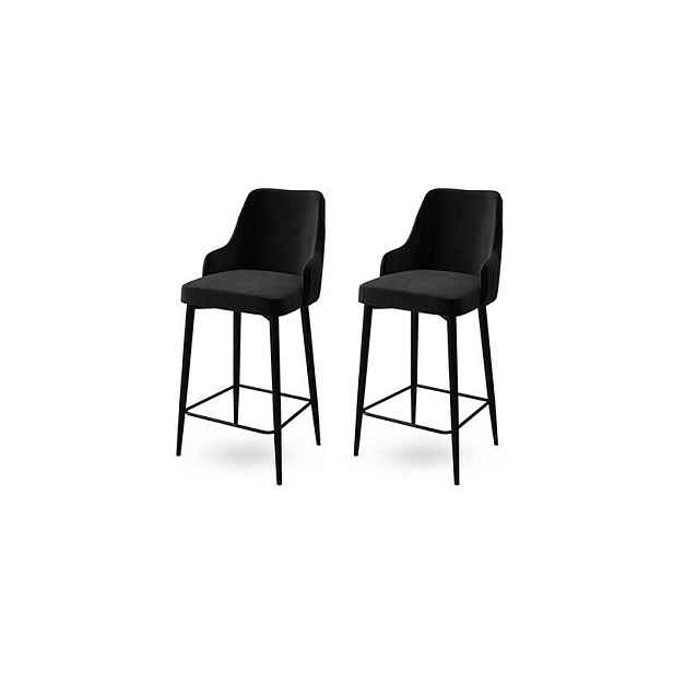 Sada barových židlí Enox Black and Black, 2 ks, 2 ks