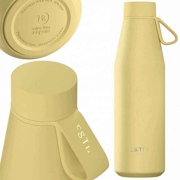Termoláhev 500 ml žlutá na nápoje Láhev Na Pití 100% vzduchotěsná Termoska 12-24 h